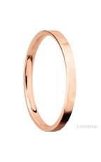 2 mm wide Flat 14K Rose Gold band.