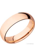 6 mm wide Domed 14K Rose Gold band.
