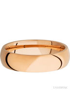 6 mm wide Domed 14K Rose Gold band.