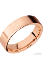 6 mm wide Flat 14K Rose Gold band.