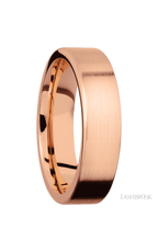 6 mm wide Flat 14K Rose Gold band.