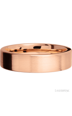 6 mm wide Flat 14K Rose Gold band.
