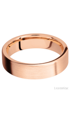 6 mm wide Flat 14K Rose Gold band.