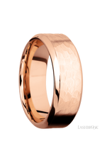 8 mm wide High Bevel 14K Rose Gold band.