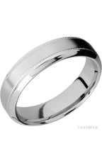 6 mm wide High Bevel Milgrain 14K White Gold band.
