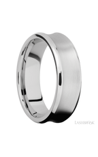 7 mm wide Concave Bevel 14K White Gold band.
