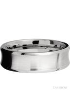 7 mm wide Concave Bevel 14K White Gold band.