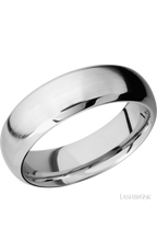 7 mm wide Domed Bevel 14K White Gold band.