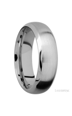 7 mm wide Domed Bevel 14K White Gold band.