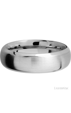 7 mm wide Domed Bevel 14K White Gold band.