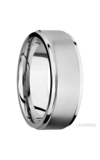8 mm wide Flat Grooved Edges 14K White Gold band.