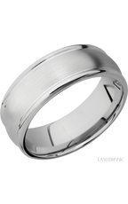 8 mm wide Domed Rounded Edges 14K White Gold band.