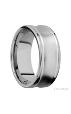 9 mm wide Concaved Center Round Edges 14K White Gold band.