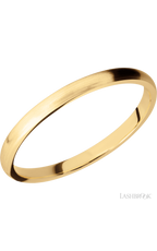 2 mm wide Domed 14K Yellow Gold band.