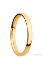 3 mm wide Ultra Comfort (our most comfortable profile) 14K Yellow Gold band.