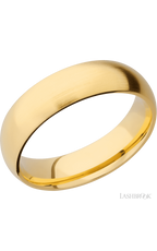 6 mm wide Domed 14K Yellow Gold band.