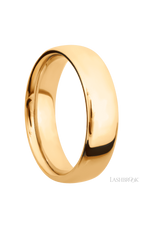 6 mm wide Ultra Comfort (our most comfortable profile) 14K Yellow Gold band.