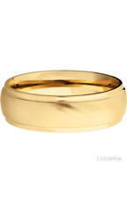 7 mm wide Domed Stepped Down Edges 14K Yellow Gold band.