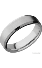 6 mm wide Beveled Titanium band.