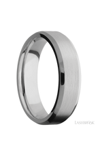 6 mm wide Beveled Titanium band.