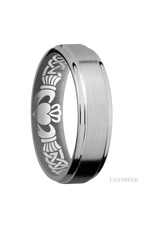 6 mm wide Flat Grooved Edges Titanium band.