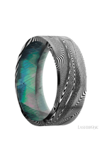 8 mm wide Flat Tightweave band featuring a Black Mother of Pearl sleeve.