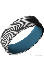 7 mm wide Flat Sunset band featuring a Royal Blue sleeve.