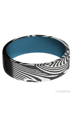 7 mm wide Flat Sunset band featuring a Royal Blue sleeve.