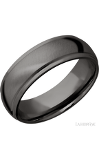 7 mm wide Domed Stepped Down Edges Tantalum Noir band.