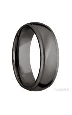 7 mm wide Domed Stepped Down Edges Tantalum Noir band.