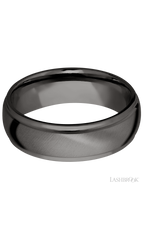 7 mm wide Domed Stepped Down Edges Tantalum Noir band.