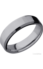 6 mm wide Beveled Tantalum band.