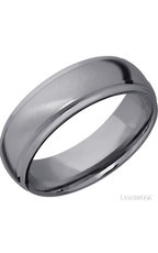7 mm wide Domed Stepped Down Edges Tantalum band.