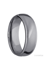 7 mm wide Domed Stepped Down Edges Tantalum band.