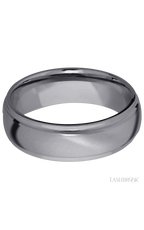 7 mm wide Domed Stepped Down Edges Tantalum band.