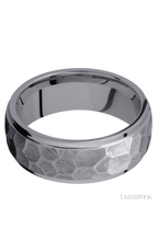 8 mm wide Domed Stepped Down Edges Tantalum band.