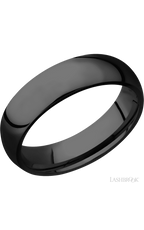 6 mm wide Domed Zirconium band.