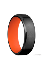 7 mm wide Beveled Zirconium band featuring a Hunter Orange sleeve.