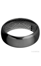 8 mm wide Domed Bevel Zirconium band.