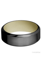 8 mm wide High Bevel Zirconium band featuring a Bright Nickel sleeve.