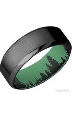 8 mm wide High Bevel Zirconium band featuring a Squatch sleeve.