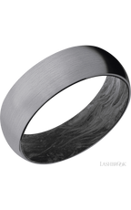 7 mm wide Domed Tantalum band featuring a Forged Carbon Fiber sleeve.