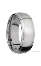 8 mm wide Domed Stepped Down Edges Titanium band.