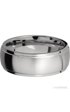 8 mm wide Domed Stepped Down Edges Titanium band.