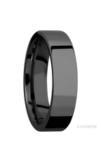 6 mm wide Flat Zirconium band.