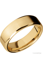 7 mm wide Beveled 10K Yellow Gold band.