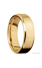 7 mm wide Beveled 10K Yellow Gold band.