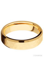 6 mm wide Beveled 14K Yellow Gold band.
