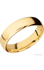 6 mm wide Domed Bevel 14K Yellow Gold band.
