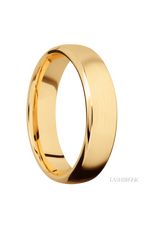 6 mm wide Domed Bevel 14K Yellow Gold band.